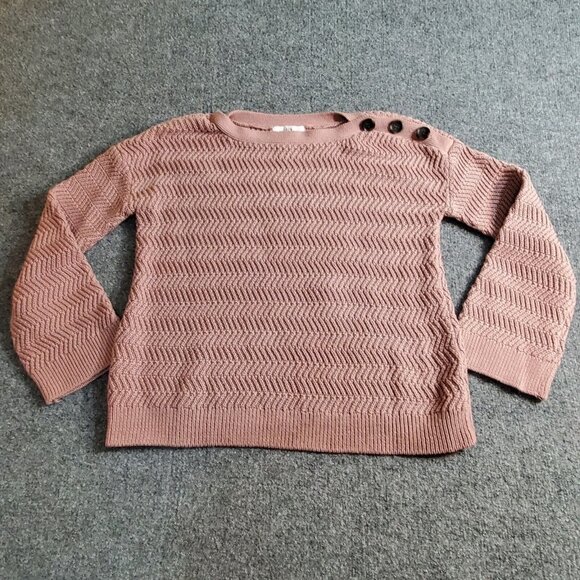 Jack by BB Dakota Sweater Sz Small Womens Pink With Button Designs - Picture 1 of 11